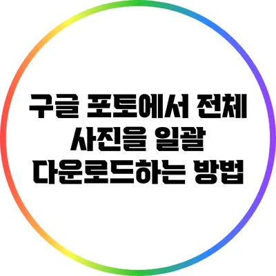 구글 포토에서 전체 사진을 일괄 다운로드하는 방법