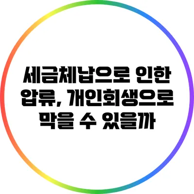 세금체납으로 인한 압류, 개인회생으로 막을 수 있을까?
