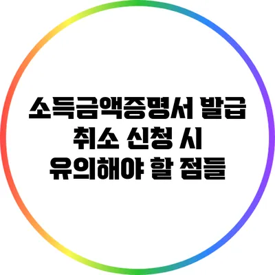 소득금액증명서 발급 취소 신청 시 유의해야 할 점들