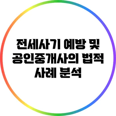 전세사기 예방 및 공인중개사의 법적 사례 분석