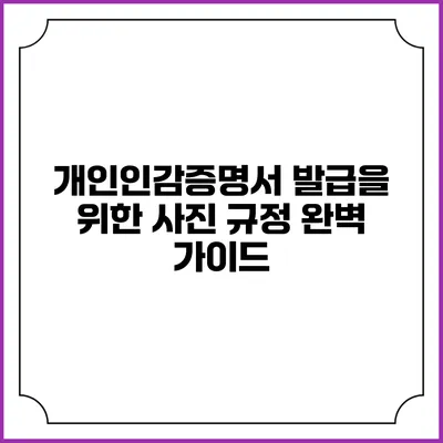 개인인감증명서 발급을 위한 사진 규정 완벽 가이드