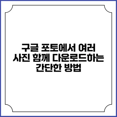 구글 포토에서 여러 사진 함께 다운로드하는 간단한 방법
