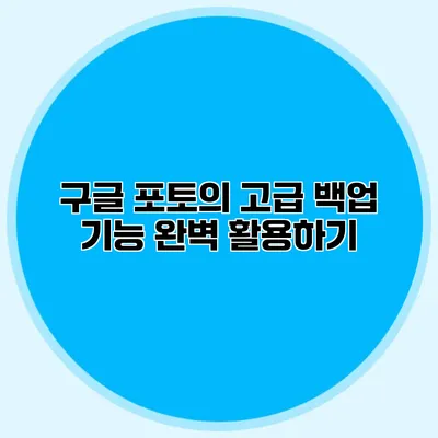 구글 포토의 고급 백업 기능 완벽 활용하기