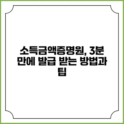 소득금액증명원, 3분 만에 발급 받는 방법과 팁