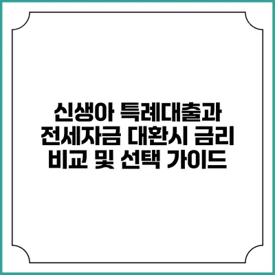 신생아 특례대출과 전세자금 대환시 금리 비교 및 선택 가이드