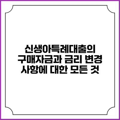신생아특례대출의 구매자금과 금리 변경 사항에 대한 모든 것