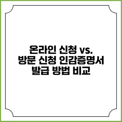 온라인 신청 vs. 방문 신청: 인감증명서 발급 방법 비교