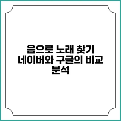 음으로 노래 찾기: 네이버와 구글의 비교 분석