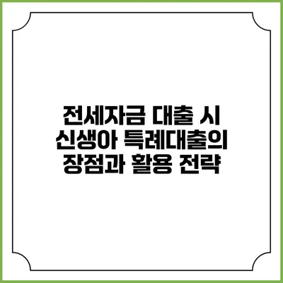 전세자금 대출 시 신생아 특례대출의 장점과 활용 전략
