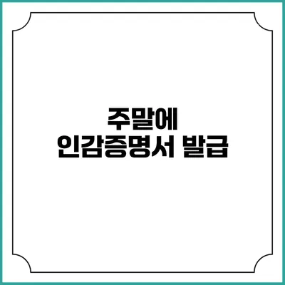 주말에 인감증명서 발급