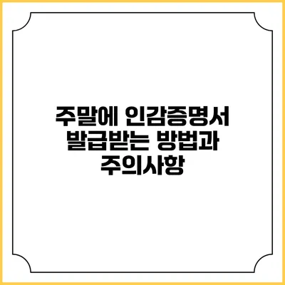 주말에 인감증명서 발급받는 방법과 주의사항