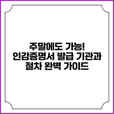 주말에도 가능! 인감증명서 발급 기관과 절차 완벽 가이드