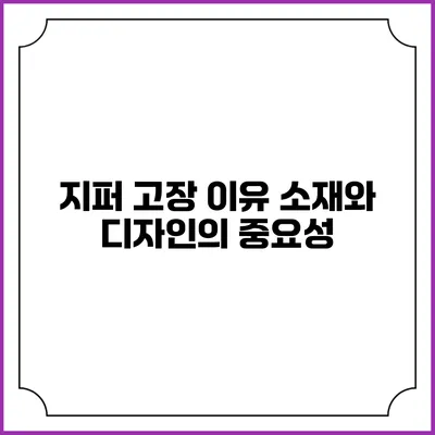 지퍼 고장 이유: 소재와 디자인의 중요성