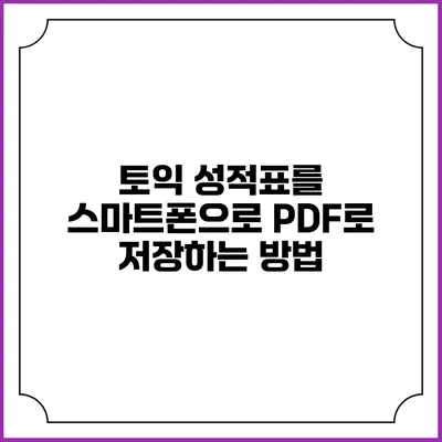 토익 성적표를 스마트폰으로 PDF로 저장하는 방법