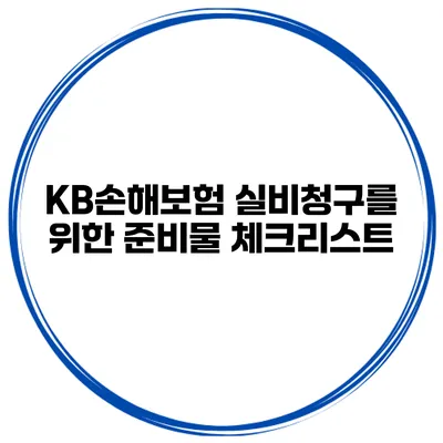 KB손해보험 실비청구를 위한 준비물 체크리스트