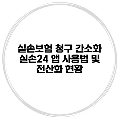 실손보험 청구 간소화 실손24 앱 사용법 및 전산화 현황