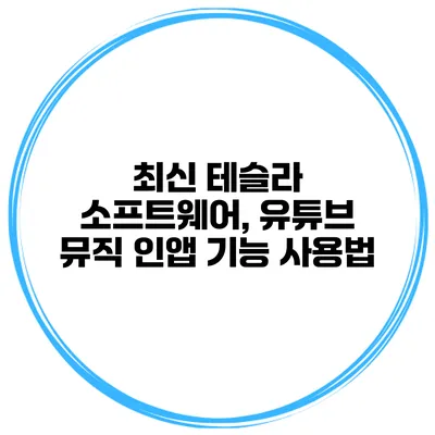 최신 테슬라 소프트웨어, 유튜브 뮤직 인앱 기능 사용법