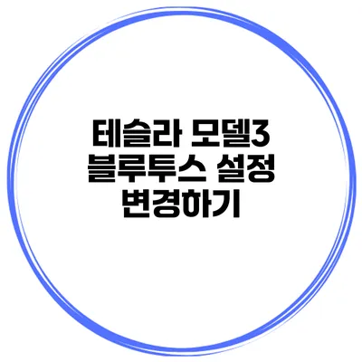 테슬라 모델3 블루투스 설정 변경하기