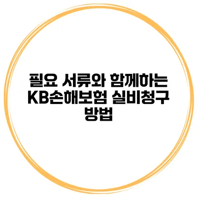 필요 서류와 함께하는 KB손해보험 실비청구 방법